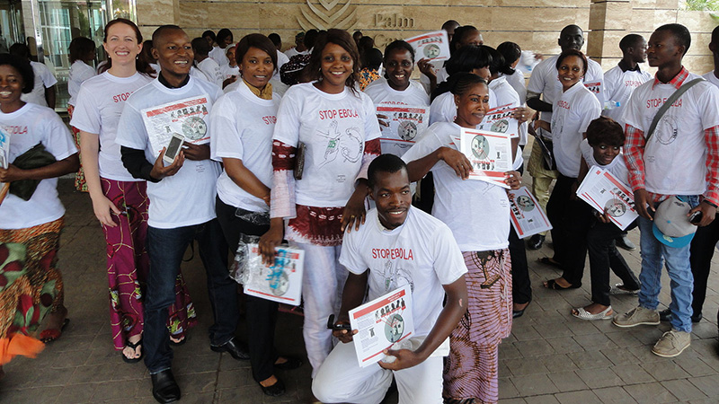 Hotel employees in Conakry, Guinea after a training on Ebola, 2011. CDC Global.